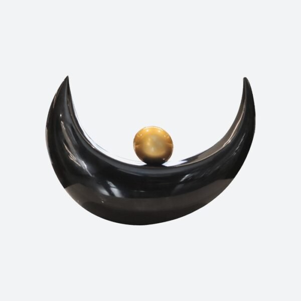 Black Crescent with Gold Ball