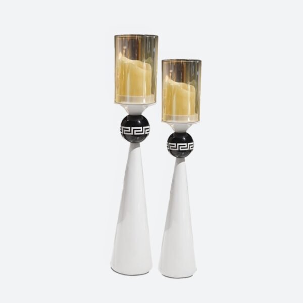 White Ball Candle Holder